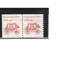 США-1982, (Мих.1597) , * (без клея) , Стандарт , Транспорт,  (одиночка), пара