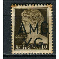 Италия - Триест (Венеция-Джулия) - 1945/1947 - Надпечатка A.M.G./V.G. на марках Италии 10C - [Mi.4] - 1 марка. Гашеная.  (Лот 41EL)-T2P18