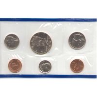 Годовой набор монет США 1992 г. двор P (1; 5; 10; 25; 50 центов + жетон) _UNC