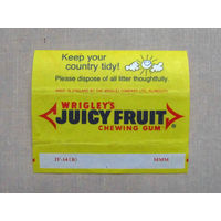 01-251 Обертка фантик от жевачки жевательной резинки Wrigleys Juicy Fruit Англия 1970-е