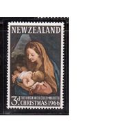 Новая Зеландия-1966, (Мих.453) **, Рождество, Живопись,