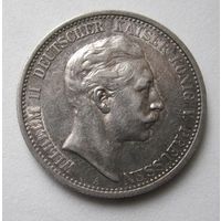Пруссия  2 марки 1904 серебро  .45-v10
