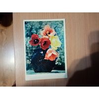 Открытка " Букет цветов" 1956г. ( сорвана марка)