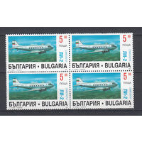 Авиация. Самолет "Ли-2". Болгария. 1995. 1 марка в квартблоке. Michel N 4181 (2,8 е).