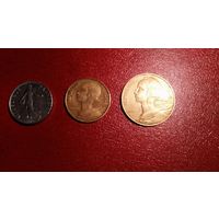 Монеты Франции лот (3 штуки)