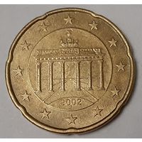 Германия 20 евроцентов, 2002 "J" (10-4-5)