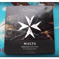 Мальта набор монет 1, 2, 10, 50 центов + Альбом для старых и современных евро монет Мальты.