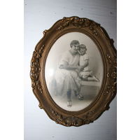 Старинное фото в деревянной раме 19 век оригинал