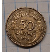 Франция 50 сентим 1932г. 9 открытая km894.1