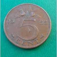5 центов Нидерланды 1955 г.в.