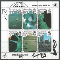 Остров Вознесения. Международная выставка марок "Philtxfrance'89". 1989г. Mi#Бл21.