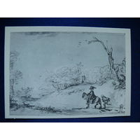 Рембрандт. Пейзаж с всадником. 1956.