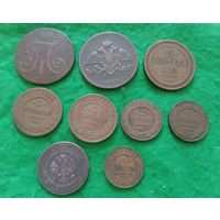 9 медных монет, РИ, 1799... 1912 год.  Распродажа коллекции.