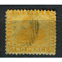 Западная Австралия (штат) - 1864/1881 - Лебедь 2Р - [Mi.17A] - 1 марка. Гашеная.  (LOT EV27)-T10P20