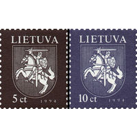 Стандартный выпуск Герб Литва 1994 год серия из 2-х марок