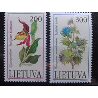 Литва 1992 Цветы из Красной книги** Полная серия