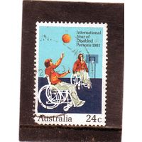 Австралия.  Mi:AU 766.  Год инвалидов. Баскетбол на инвалидных колясках. 1981.