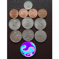 Набор монет США юбилейные и регулярка.