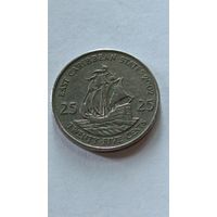 Восточные Карибы. 25 центов 2002 года.