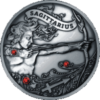 Стрелец (Sagittarius) , Стралец , серебро , 20 рублей , 2015 год.  Зодиакальный гороскоп. Гараскоп .  В оригинальной персональной упаковке ! Знаки зодиака . Гороскоп .