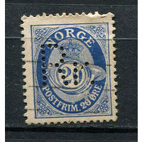 Норвегия - 1909/1920 - Цифры 20 O - [Mi.82A] - 1 марка. Гашеная.  (Лот 49EC)-T5P5