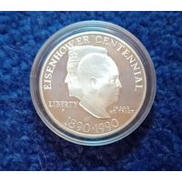 США. 1 доллар 1990Р.100 лет со дня рождения Эйзенхауэра.