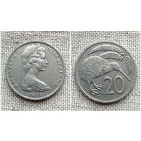 Новая Зеландия 20 центов 1976 / Птицы / Киви //FA