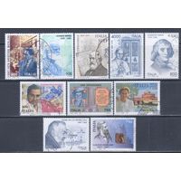 [2794] Италия 1997-99. Известные люди Италии. 10 гашеных марок марок.