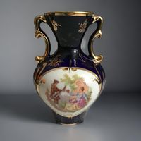 Аутентичная ваза. Кобальт, позолота Франция Limoges Клеймо 1950-60 гг