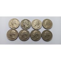 1/4 доллара США 1965,1968,1969,1974,1978,1982,1983,1986