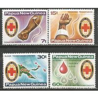 Папуа Новая Гвинея. Красный крест. Банк крови. 1980г. Mi#394-97. Серия.