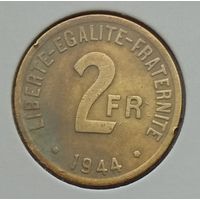 Франция (Оккупация союзниками) 2 франка 1944 г. В холдере