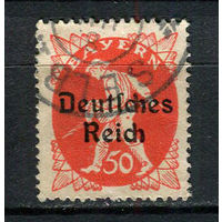 Рейх - 1920/1921 - Надпечатка Deutsches Reich на марках Баварии 50Pf - [Mi.125] - 1 марка. Гашеная.  (Лот 137BZ)