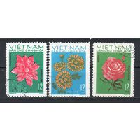 Цветы Вьетнам 1974 год серия из 3-х марок
