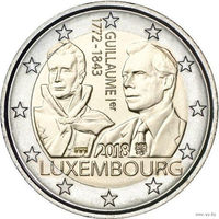 2 евро 2018 Люксембург Гийома I UNC из ролла