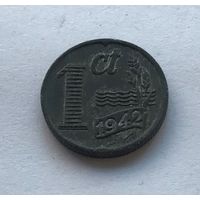 Нидерланды 1 цент 1942 цинк Королева Вильгельмина - состояние