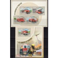 Нигер, 2014г  Транспорт Пожарные машины  серия блоков MNH