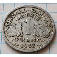 Франция 1 франк, 1943        ( 2-9-2 )