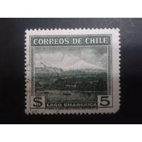 Чили 1938 кораблики на реке, зеленоватая