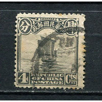 Китайская республика - 1923/1926 - Парусник 4С - [Mi.192] - 1 марка. Гашеная.  (Лот 48EK)-T7P16