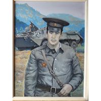 Афганистан портрет офицера с орденом холст масло