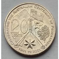 Австралия 20 центов 2001 г. Австралийская Столичная Территория