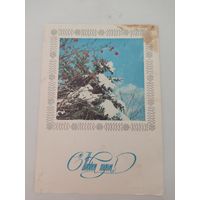 Новогодняя открытка 1976г. художника С.Пегова  с фото Л.Раскина, прошедшая почту
