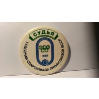 Знак Судья по спорту 1 рабочая спартакиада профсоюзов БССР 1989