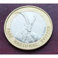 Швейцария 10 франков, 2007 Швейцарский национальный парк - горный козёл