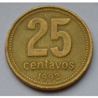 Аргентина 25 сентаво, 1992 г.