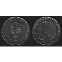Швеция km852a 1 крона 1990 год (om00)