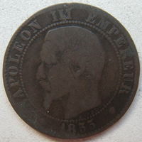 Франция 5 сантимов 1855 г. Наполеон III. Цена за 1 шт. (gl)