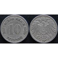 YS: Германия, Рейх, 10 пфеннигов 1900F, KM# 12