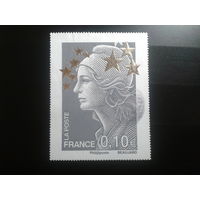 Франция 2012 стандарт 0,10 марка из блока